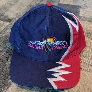 Soboba Casino Hat Blue Red Strapback Baseball Cap